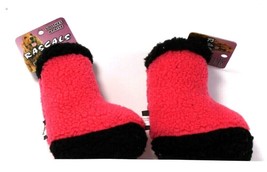 2 Count Coastal Pet Rascals Soothes Cuddle Me Squeaky Pink 6&quot; Fleece Boots - £15.73 GBP