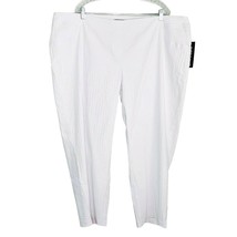 Ashley Stewart Pants Size 28 White Seersucker Ankle Length Pants New - $29.00