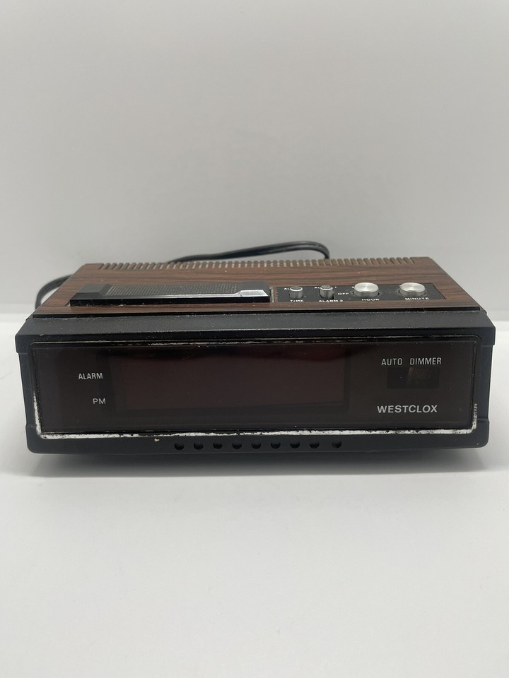 Vintage 1981 Westclox 22636 Digital Alarm Clock Woodgrain TESTED - $11.35