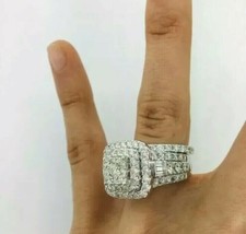 2.30 KT Diamanti Finti Rotondo Finto Matrimonio Ring 14K Placcato Oro Bianco - £119.08 GBP