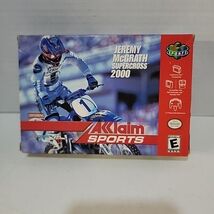Jeremy McGrath Supercross 2000 Nintendo N64  BOX ONLY w/Inserts &amp; Poster - $1,109.55 MXN