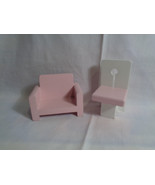 Wood Doll House Furniture Replacement Pink Chair / Lot of 2 - £3.57 GBP