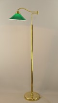 Adjustable Brass Floor Lamp with Green Shade, Italy, 1930s Modern Style ... - $1,064.25