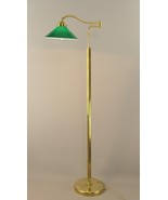 Adjustable Brass Floor Lamp with Green Shade, Italy, 1930s Modern Style ... - $19,922.85 MXN