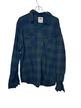 Levi&#39;s Men&#39;s Shirts Flannel Plaid Button Down Check Pockets Blue/Green S... - $22.56