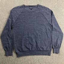 J Crew Sweater Men&#39;s Large Blue Slim Fit Crew Neck Pullover 100% Cotton ... - $347.10 MXN
