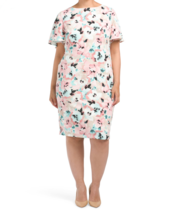 New Kasper Pink Floral Career Sheath Dress Size 14 W Size 16 W 22 W Women $109 - £55.03 GBP