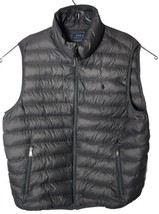 Polo Ralph Lauren Men XLT Tall Quilted Puffer Vest Grey Full Zip Outdoors - £95.19 GBP