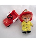 Vintage Little Kiddle BUNSON BURNIE Fireman with Fire Truck Hat Jacket a... - £39.90 GBP