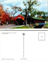 New Hampshire Jackson Covered Bridge in Autumn Fall Season Vintage Postcard - £7.49 GBP