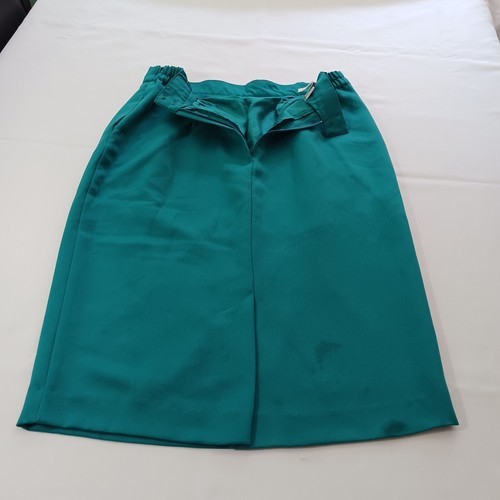 Vintage City Girl By Nancy Bolen Women's Turquoise Back Zip & Slit Skirt Size 14 Item image 2
