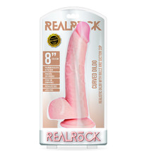 Curved Realistic Dildo With Balls And Suction Cup 8&#39;&#39; Flesh - $37.40