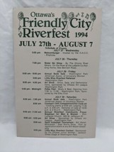 1994 Ottawa Illinois Friendly City Riverfest Schedule Of Events  - £34.81 GBP