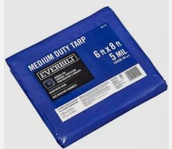 Everbilt 6 ft. x 8 ft. Medium Duty Tarp, Blue - 5 Mil Covers 48 Sq Ft Ne... - $21.77