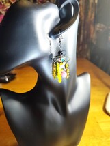 Handmade Multi-Dangle Earrings – Mottled Medley Recycled Rondelle Beads,... - $29.40