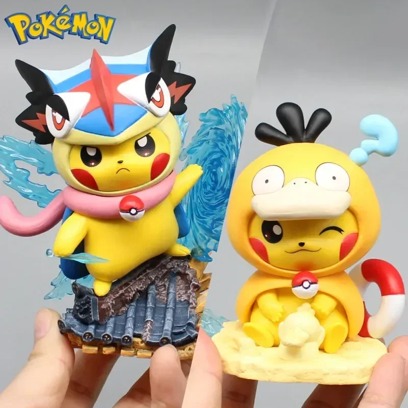 Pokemon Pikachu Cos Greninja Psyduck Gk Kawaii Manga Statue Pvc Action Figurine - £24.50 GBP+