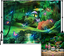 QICAIYUN 7X5Ft Forest Backdrops Spring Enchanted Forest Backdrops Fairy Wonderla - £22.64 GBP