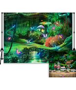 QICAIYUN 7X5Ft Forest Backdrops Spring Enchanted Forest Backdrops Fairy ... - £22.61 GBP