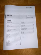 WP 230 WP230 Water Pump Parts Exploded Diagram List Manual - £10.73 GBP