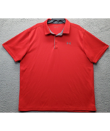 Under armour Polo Shirt Men 2XL Red Loose Fit Short Sleeve Golf Performa... - $27.86 CAD