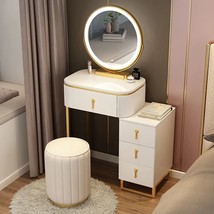 LED Vanity Desk Dressing Table With Mirror Chair Set Makeup Table Set Small Apar - £1,518.68 GBP+