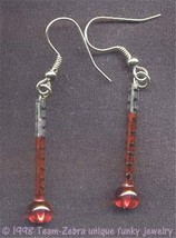 Funky Glass Fever Thermometer Earrings Sexy Nurse Medical Charms Costume Jewelry - £7.04 GBP