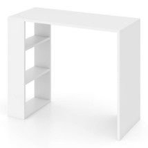 36 Inch White Computer Desk with 3 Open Shelves for Home Office Study-White - $2,393.57 MXN