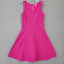 Old Navy Women Dress Size M Pink Stretch Midi Classic Sleeveless Fit Flare Zip - £11.37 GBP