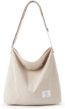 Corduroy Tote Bag for Women Casual Zipper Tote Handbag Large - £18.94 GBP