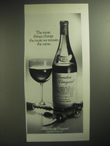 1974 BV Beaulieu Vineyard Wine Ad - The more things change the more we remain  - $18.49