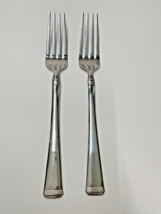 Mikasa Harmony Dinner Forks 8 3/8&quot; Stainless Glossy Bands 18/10 Set (2). - $11.29