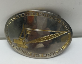 Hawaiian Crane &amp; Rigging Ltd Vintage Silver Belt Buckle 1980s - £27.59 GBP