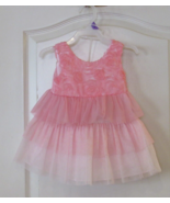 Bonnie Jean Exclusive Pink Rosette Flower Sleeveless Ruffle Dress Sz 12M... - $16.38