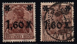 151 I - DR Reich GERMANY 1921 overprinted germania two color variations ... - £18.56 GBP