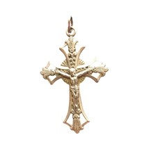 Antique Fleur De Lis Orthodox Catholic Cross Pendant Sterling Silver 950 - £238.93 GBP