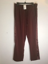 H&amp;M Burgundy Red Pants Pull Up Satin Side Zip 90s Style Womens Size 14 NEW - £18.62 GBP