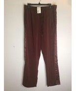 H&amp;M Burgundy Red Pants Pull Up Satin Side Zip 90s Style Womens Size 14 NEW - £19.72 GBP