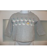 Baby Boden Applique Snowman Gray LS Shirt Size 6/12 Months Boy&#39;s - €14,12 EUR