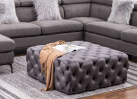 Velvet Upholstered Ottoman Pouffe Box Bedroom Footstool Tufted Blanket Box - £216.04 GBP