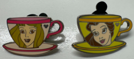 Lot of 2 Disney Princess Teacups 2009 Aurora Belle Pins - $12.86