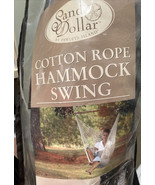 Hammock Swing Cotton Hanging Rope Chair Wooden White Outdoor Patio Sand ... - £26.61 GBP