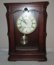 Bulova Clock Wall Mount Analog Wooden Chiming Clock - £107.84 GBP