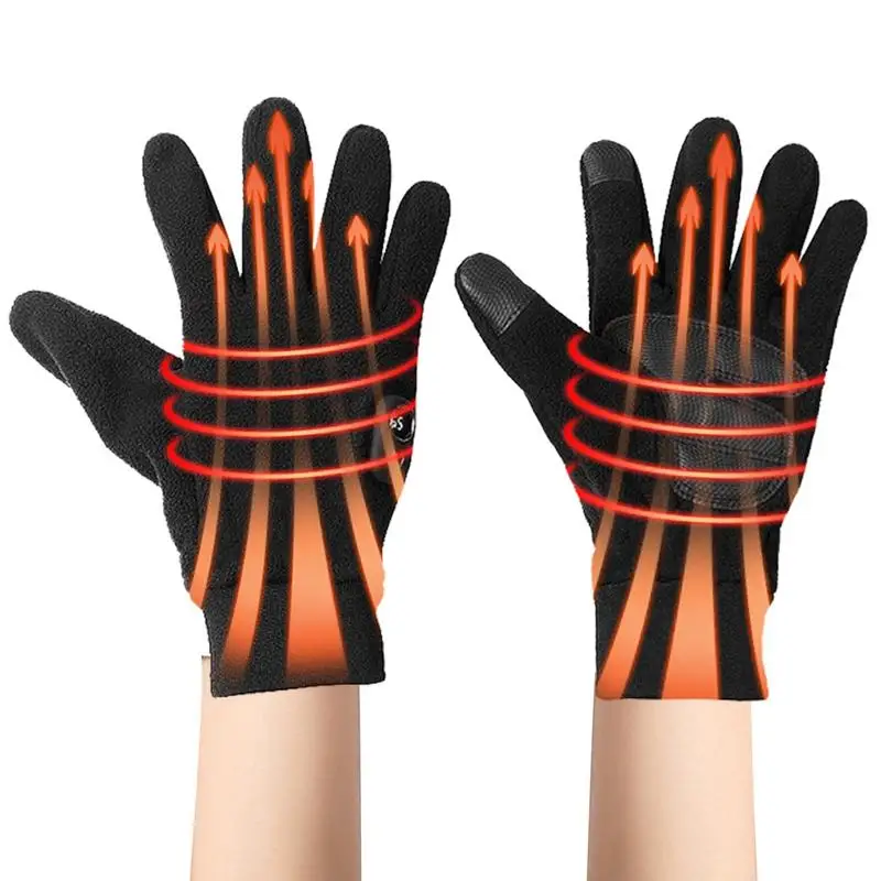 Electric Heated Gloves Washable Windproof Touchscreen Gloves Winter Mittens - £38.54 GBP+