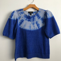 Charter Club Cashmere Sweater L Blue Crew Short Sleeve  Color Block Shou... - £14.75 GBP