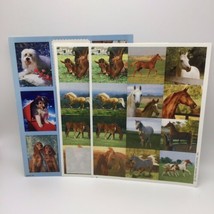 Vintage Animal Stickers Scrapbooking Lot Of 3 Sheets Dogs Horses Hallmark AGC 30 - £9.34 GBP
