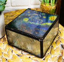 Ebros Van Gogh Starry Night Stained Glass Decorative Box 4&quot;X4&quot; Museum Art - £26.29 GBP