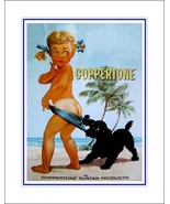 Vintage Coppertone Bikini Girl &amp; Puppy Wall Art Poster Print Gift Bathro... - $21.99+