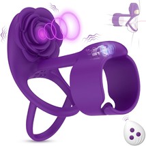 Vibrating Cock Ring Sex Toys For Couples - 3 In 1 Vibrating Penis Ring With 10 V - £27.58 GBP