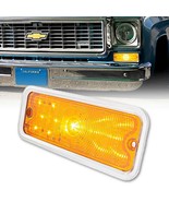 Front LH Amber LED Park Light Lens w/ Stainless Bezel for 73-80 Chevy GM... - £34.03 GBP
