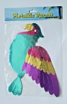1990's Metallic Parrot Wall Hanging 12" Teal New In Packaging - $12.99